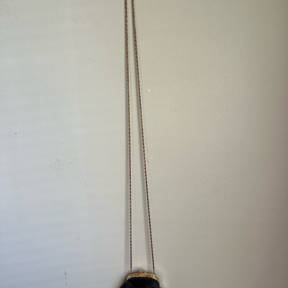 Black Mini Petite Crossbody Bag Purse Handbag Gold Chain Micro Dainty Gold Chain - Picture 3 of 6